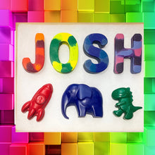 Load image into Gallery viewer, Name Crayon with 3 Shaped Crayons