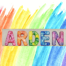 Load image into Gallery viewer, Three Shaped Crayons PLUS Rainbow Crayon Letters- Variety Of Colors
