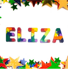 Load image into Gallery viewer, Letter Crayon Party Favor With A Shaped Crayon