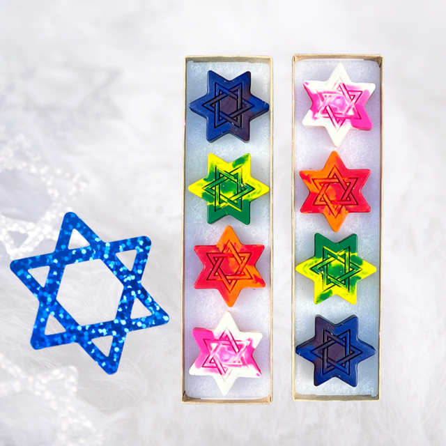 Star Of David Rainbow Crayons