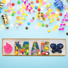 Load image into Gallery viewer, Letter Crayon Party Favor With A Shaped Crayon
